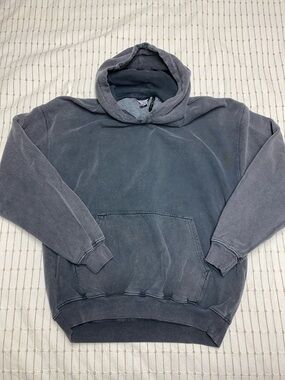 Reclaimed Vintage Washed Charcoal Gray Pullover Hoodie